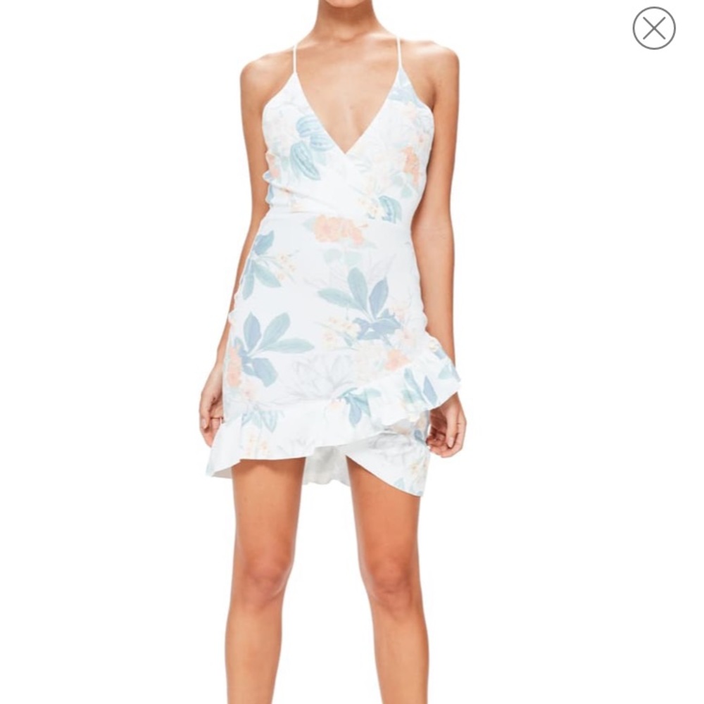 Misguided floral mini dress size us2